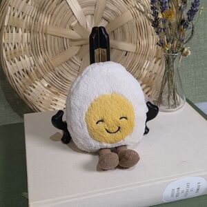 Retired Rare Jellycat Amuseable Blushing Boiled Egg White Plush Toy HTF